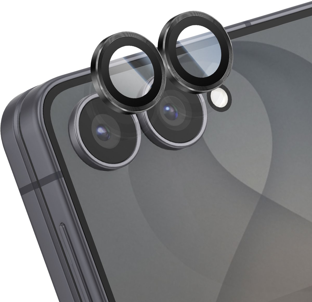 ENKAY, Camera Beschermer Geschikt voor Samsung Galaxy Z Flip 8 9H Gehard Glas Schokbestendig, Zwart / Transparant