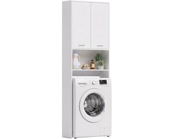 HOMCOM Over Washing Machine Cabinet-Spanplatte-Weiß