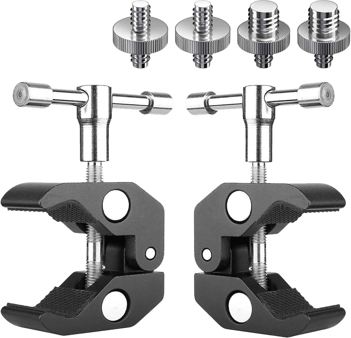Magic arm klem - CNC - 2 stuks - Aluminiumlegering - Universeel voor Camera en Verlichtingsaccessoires