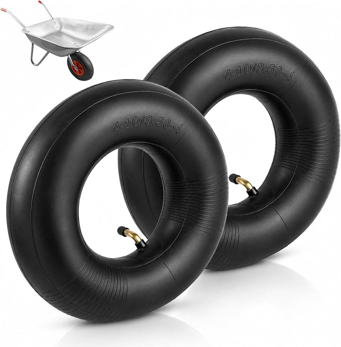 Kruiwagenband - 4,10/3,50-4 - Reservebinnenband voor Banden met Ventielstang - Rubber - Voor Kruiwagens en Tuinwagens