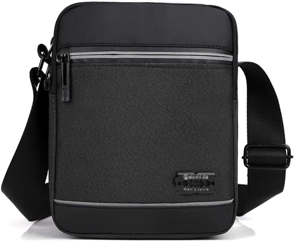 Mannen Schoudertas - Zwart - Maat S - Waterdichte Sling Bag - Voor Telefoons, Portemonnee en Sleutels