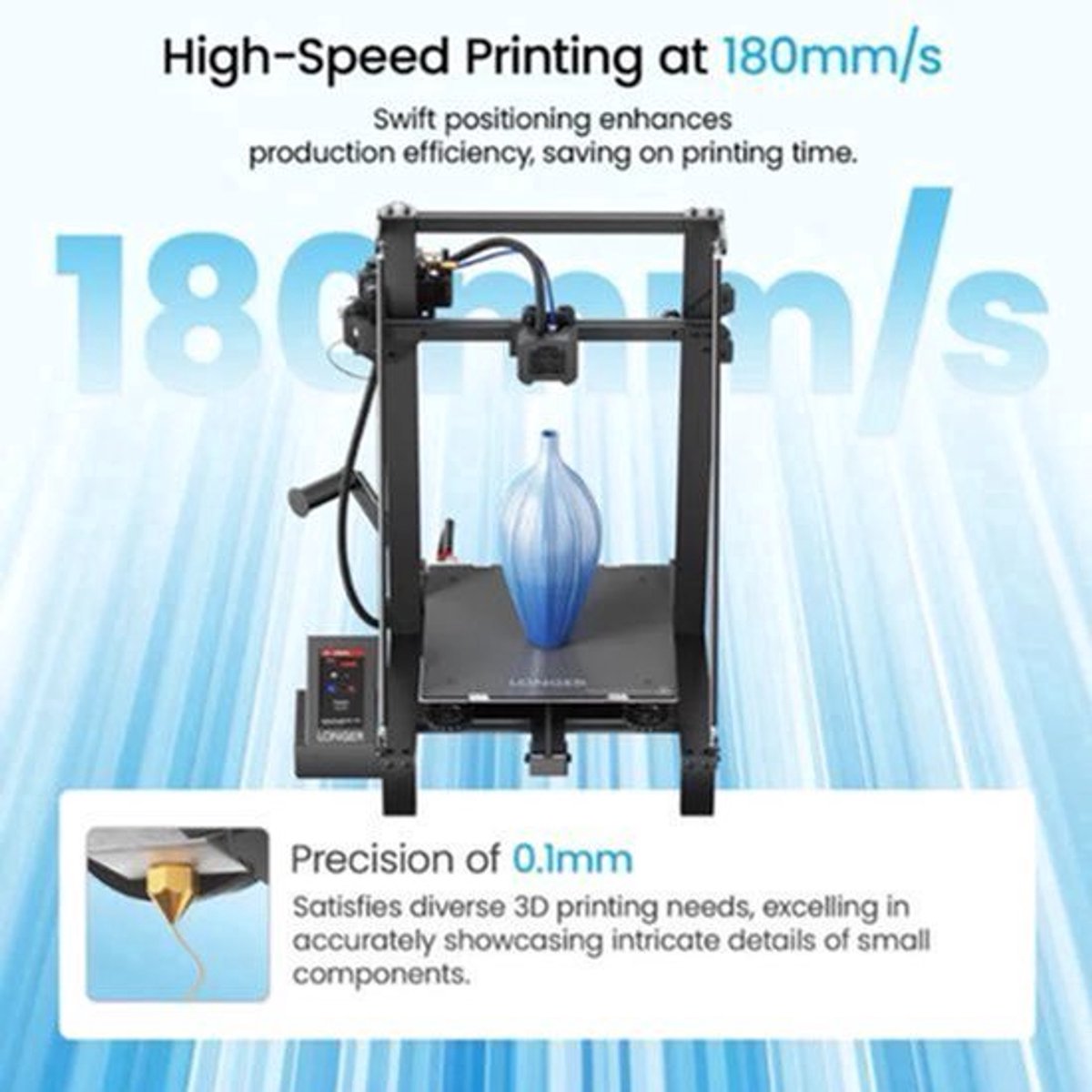 3D Printer – Grote 3D Printer – Desktop 3D Printer – Hobbyprinter – Professionele 3D Printer – Afdrukvolume 300x300x400 Mm – Stil En Gebruiksvriendelijk