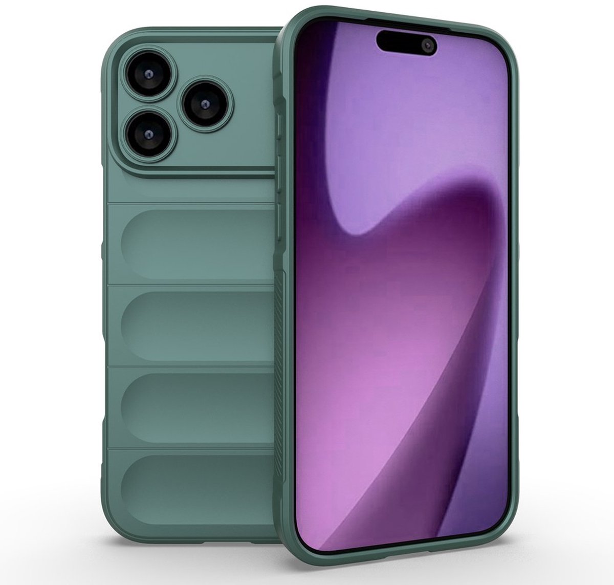 MobyDefend Hoesje - Geschikt voor iPhone 18 Pro Max - TPU Gripcase - Groen