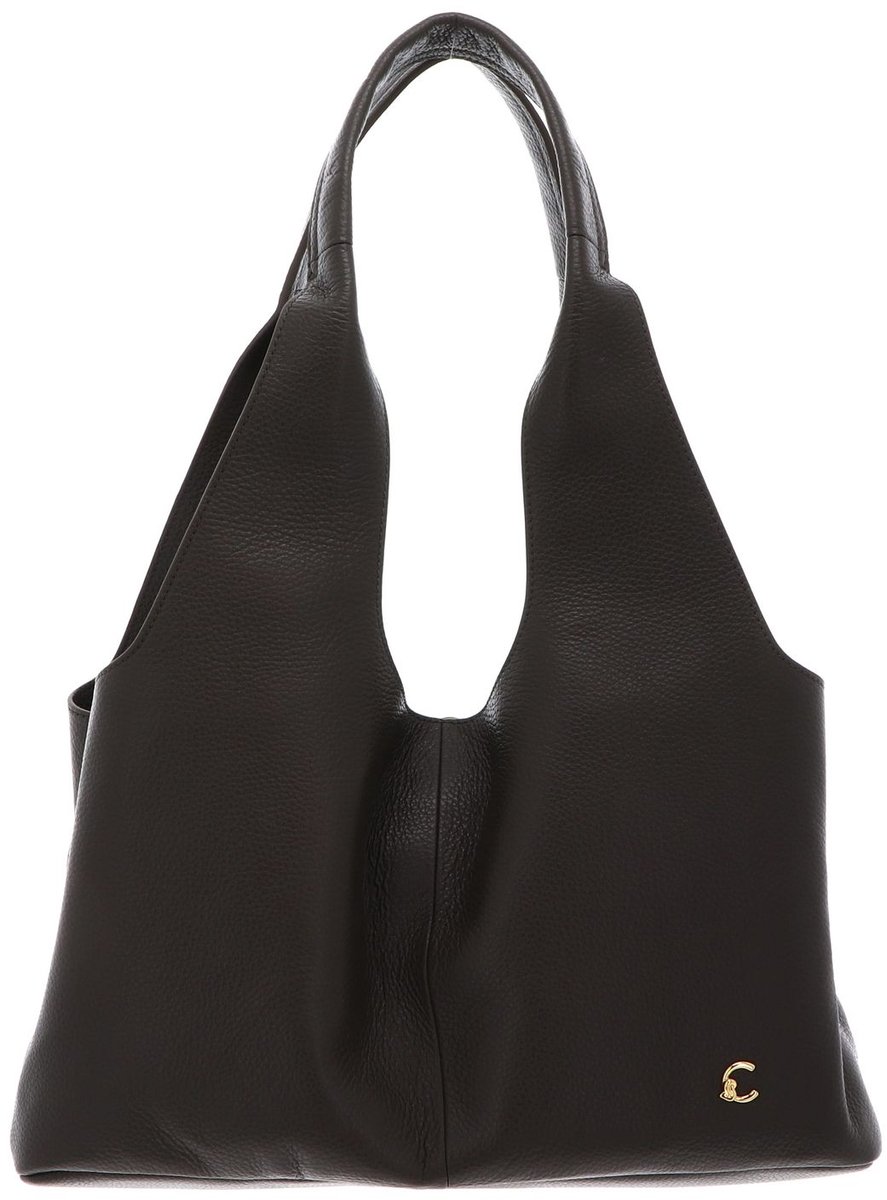 COCCINELLE Leren schoudertas Nell Handbag Grained Leather Fango donkergroen