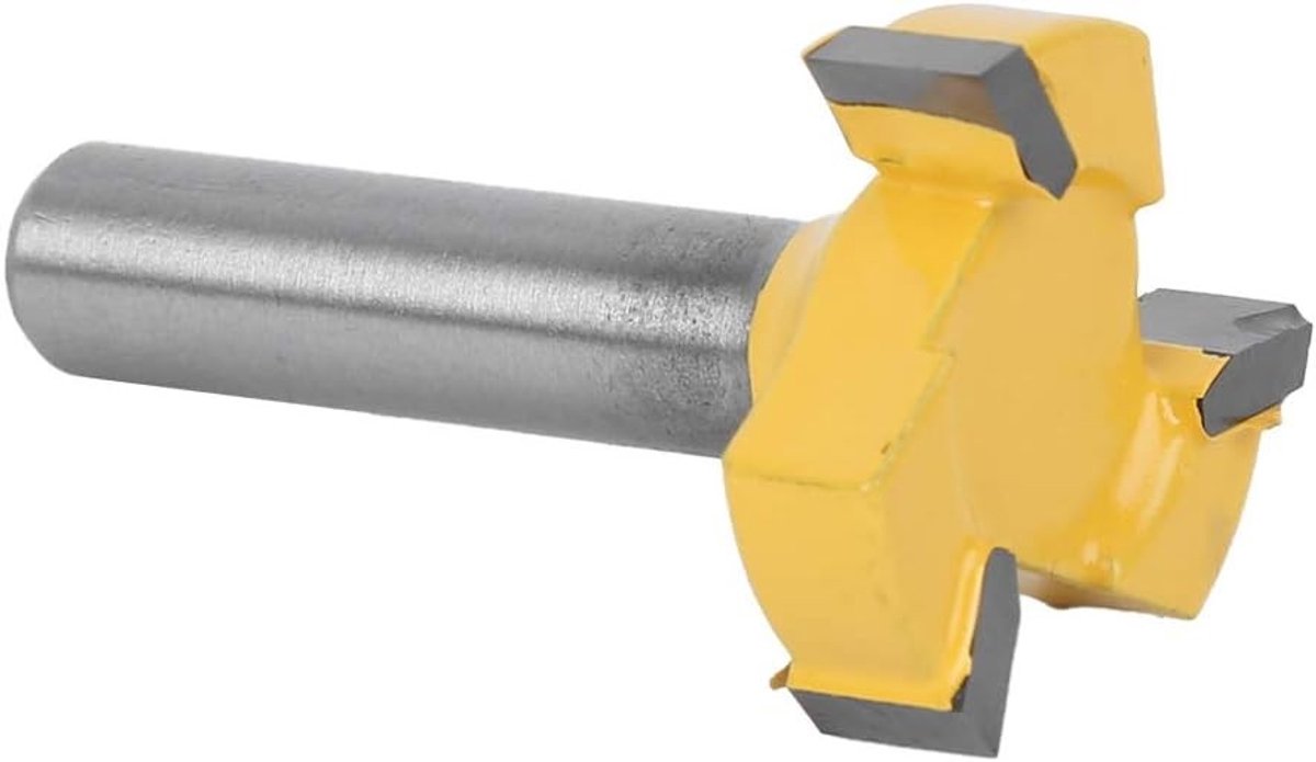 T-vormig 3-bladig freesmess met 8mm shank voor houtbewerking, precisie snijgereedschap voor meubels en ambachtelijke projecten