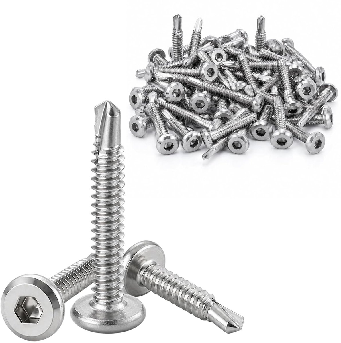 Inbusschroeven met platte kop - 100 stuks, 5,5 x 35 mm, voor houtbewerking en montage