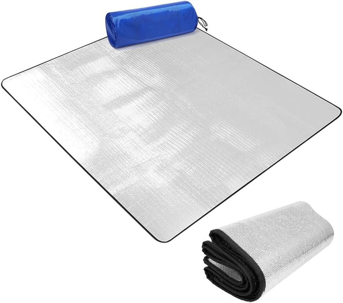 Aluminium Isolatiemats voor Kamperen - Vouwbare, Lichtgewicht en Compacte Slaapmat 200 x 200 cm, Perfect voor Buitenactiviteiten en Comfortabel Slapen