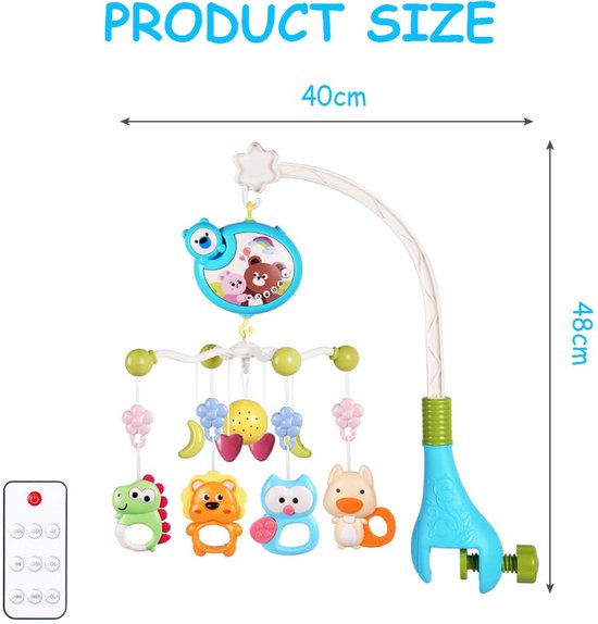 Namajunas - Baby speelgoed - Mobiel met Afstandsbediening voor de Wieg - Wiegspeelgoed - Hangend Speelgoed voor de Babywieg - Draagbaar en Mobiel - Kinderwagen Speelgoed - Kinderwagen Accessoire - voor baby - 0+ maanden van Namajunas — afbeelding 5