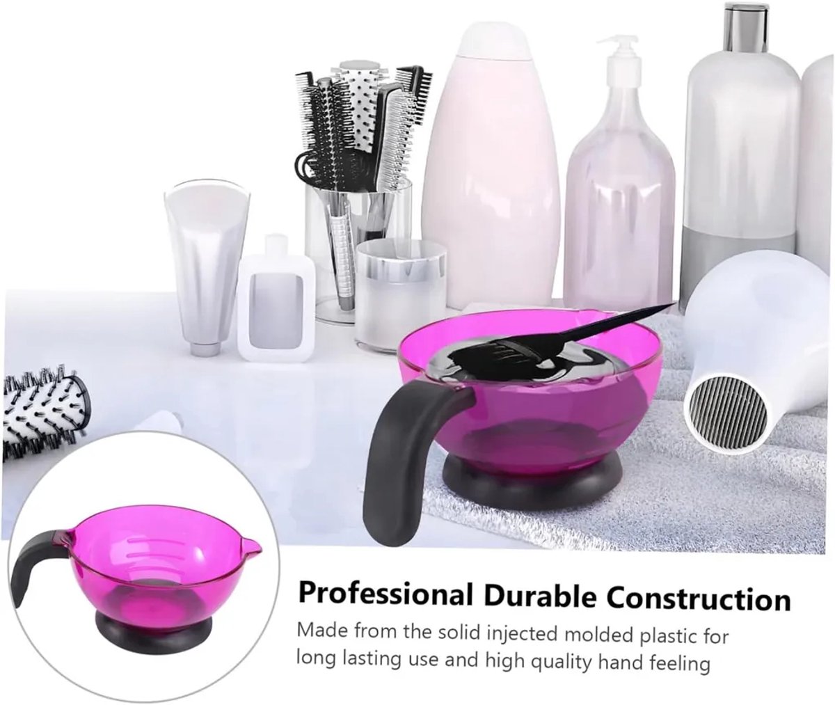 Driedelige siliconen haarstylingkommenset Geschikt voor handvatten, professionele haarstylingtools, Geschikt voor het mengen van verschillende haarextensies.