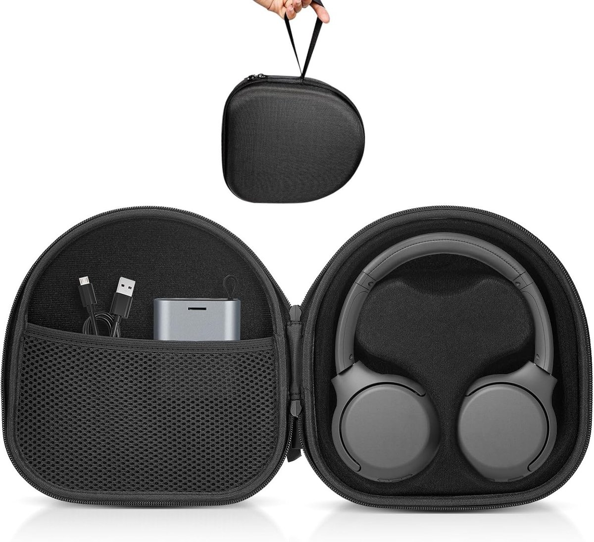 Draagbare Hoofdtelefoon Tas voor Sony en JBL Draadloze Noise Cancelling Hoofdtelefoons, Bescherming en Reisoplossing met Verwijderbare Inlegger