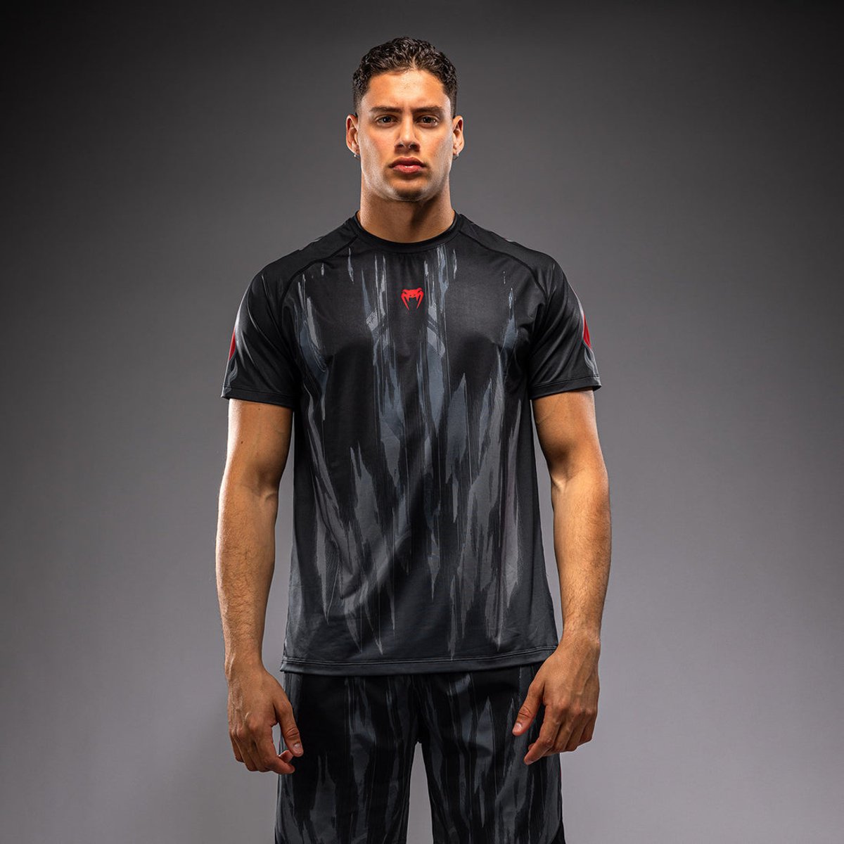 Venum Demon Dry Tech T-Shirt – Black/Grey | Lichtgewicht sportshirt voor intensieve training - M