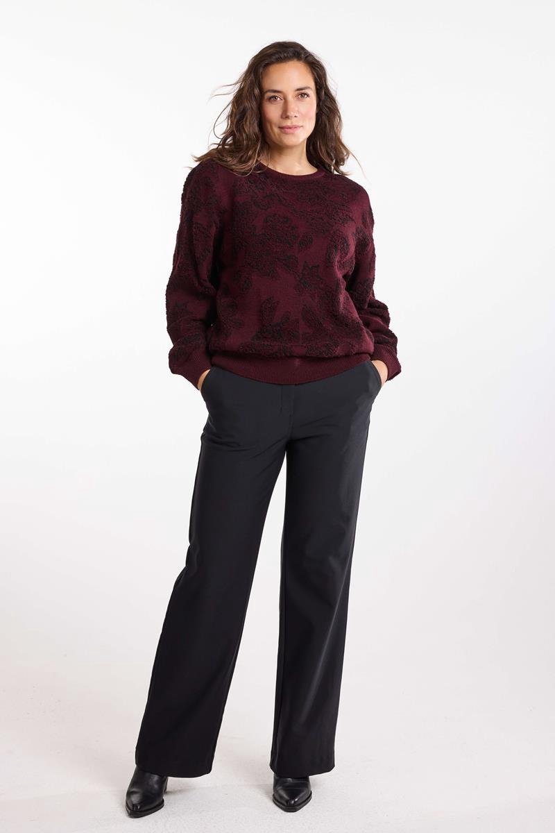 DIDI Dames Pullover Petals Wine Floral jacquard maat 46