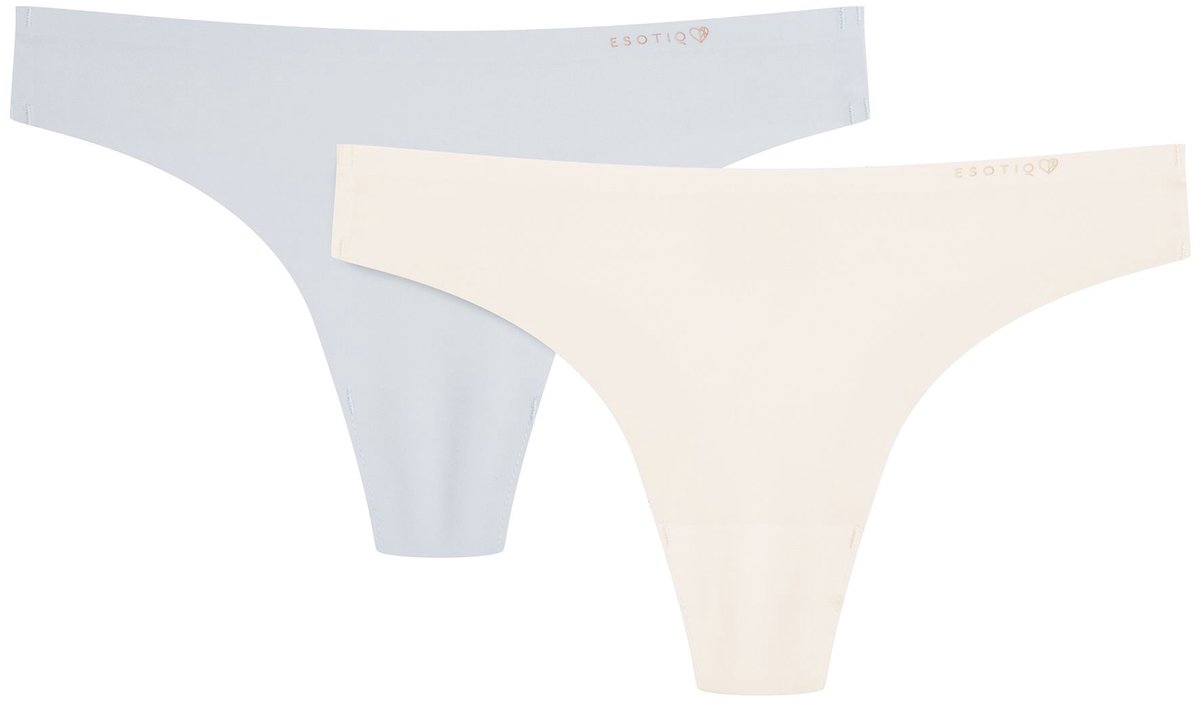 Esotiq Pearls - Damesstring - 2-pack - Muntgroen en crème - Maat XL