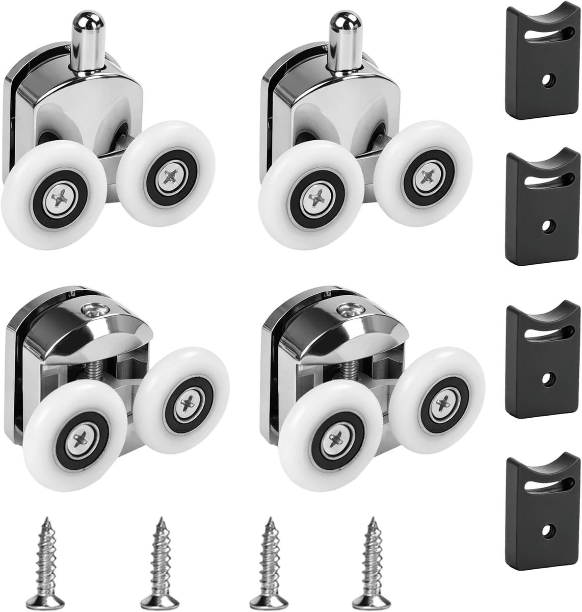 Douchecabine wieltjes - Zilver - 23 mm - Aluminiumlegering en ABS - Voor glazen schuifdeuren
