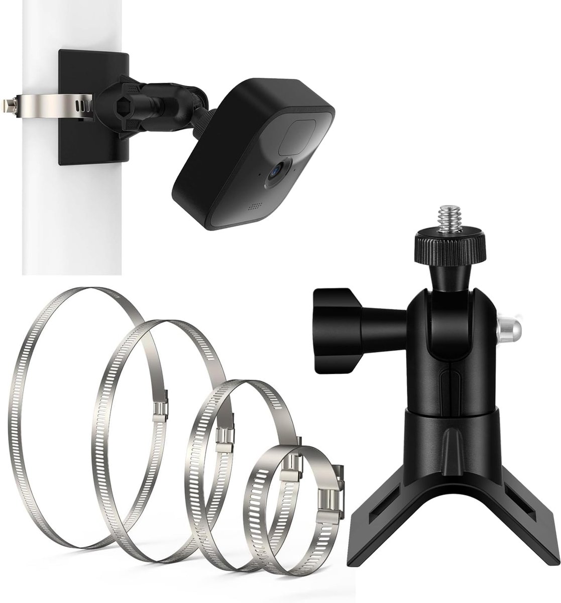 Paalbevestiging voor Blink Camera's, Verstelbare Pijpklem voor Blink Outdoor 4 (4e Gen/3e Gen), Blink XT/XT2, Blink Mini/Indoor, Stalen Bevestiging voor Pijp/Paal voor Camera's