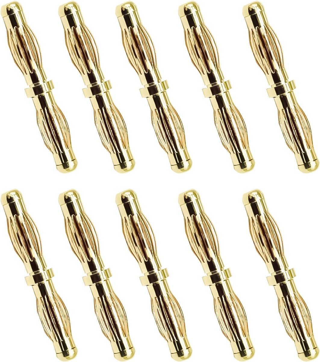 10 stuks 4 mm mannelijke naar 4 mm mannelijke banaanstekkeradapter voor RC-motor, auto, boot, FPV, ESC