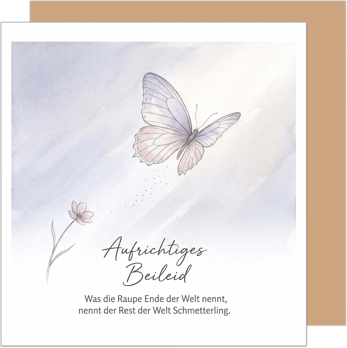 Seidel Premium vierkante rouwkaart met envelop. condoleancekaart condoleancekaart vouwkaart kaart spreuk oprecht condoleden medeleven herinnering troost geloof liefde hoop (TQ204 SW026)