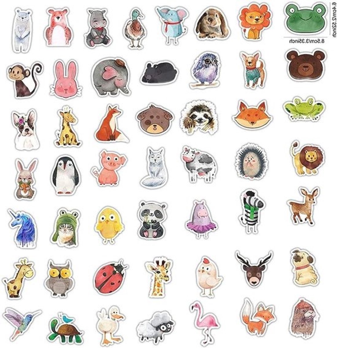 130 Stuks Waterdichte Dier Stickers voor Laptop, Koffer, Motor en Skateboard - Grappige Dierpatronen voor Creatieve Decoratie