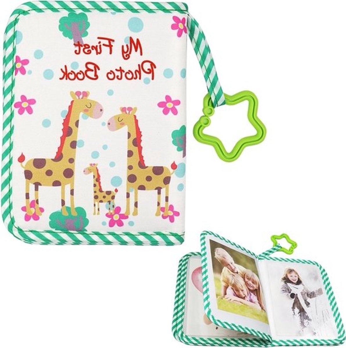 Allecto Plus - zacht babyfotoalbum - voor baby's - groeifotoalbum van stof - voor pasgeborenen en babyfamilies