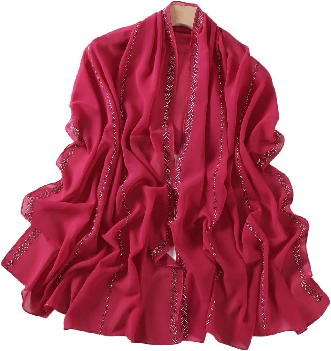 Shawl Chiffon Scarf Silver Long Turban Shawl Indonesian Long Scarf