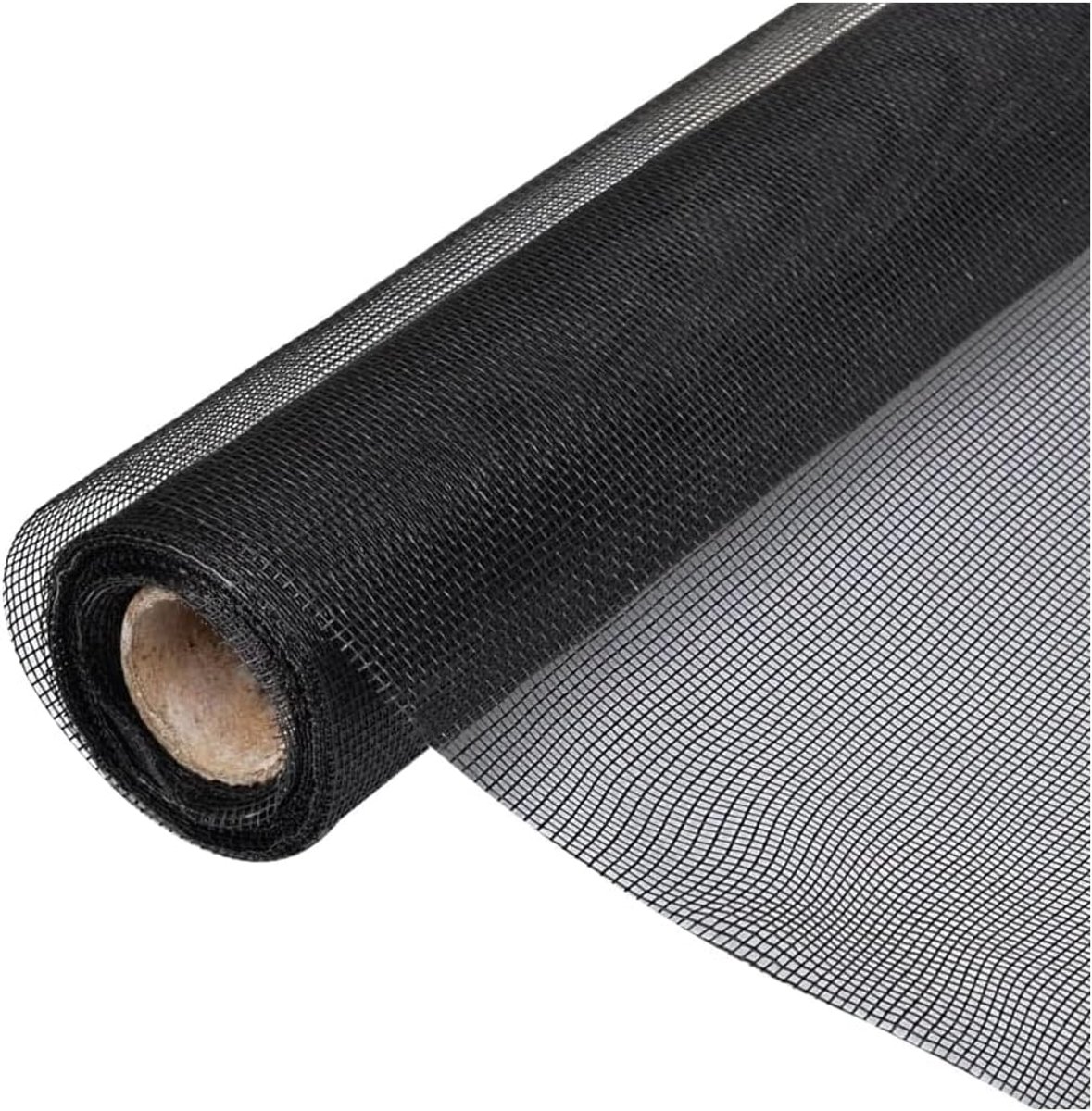 Vliegengaas voor deur en raam, grijs, wit of zwart, vliegengaas, grootte naar keuze (120 x 250 cm, zwart)