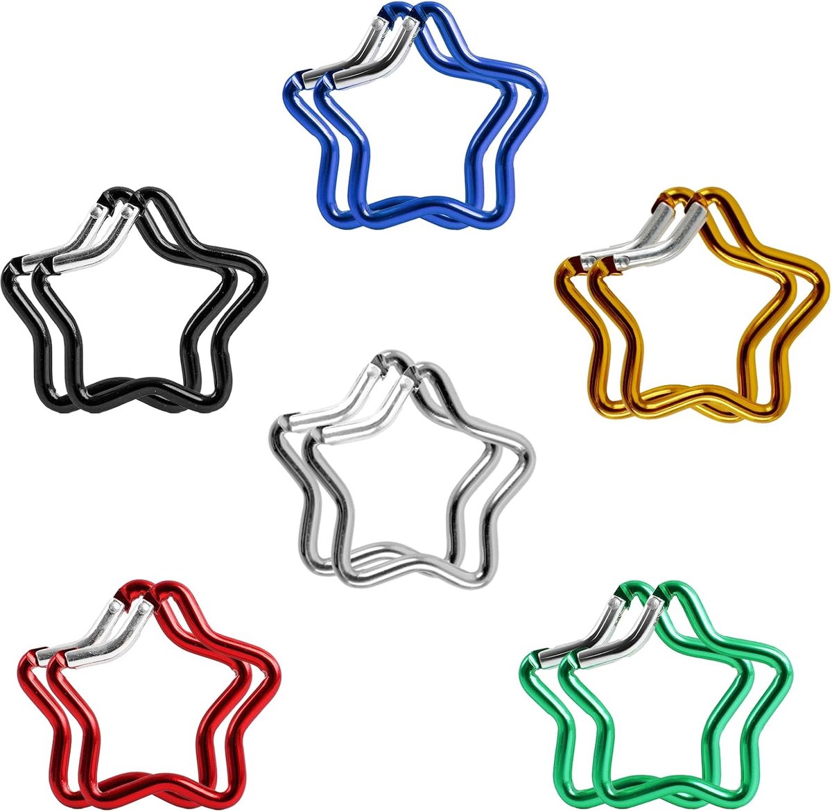 Karabijnhaken, sleutelhangers ster, karabijnhaak ster, ster karabijnhaak, aluminium ophanggesp, doe-het-zelf sleutelhangers voor decoratie, outdoorsport, hangende voorwerpen