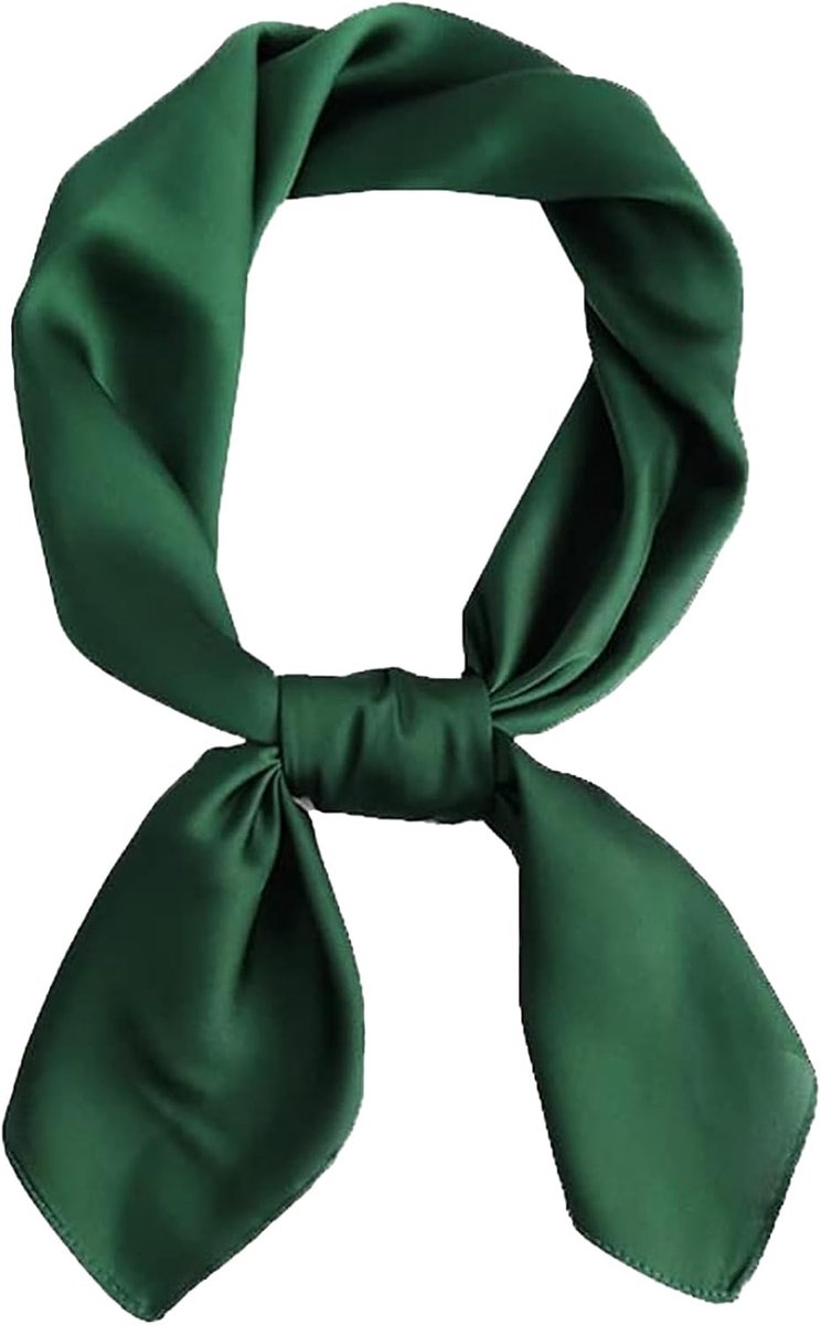 Sjaal, vierkante sjaal, hoofd hals decoratie hoofddeksel sjaal, dames sjaal elegante ceremonie, 70 x 70 cm, Donker Groen, Eén maat