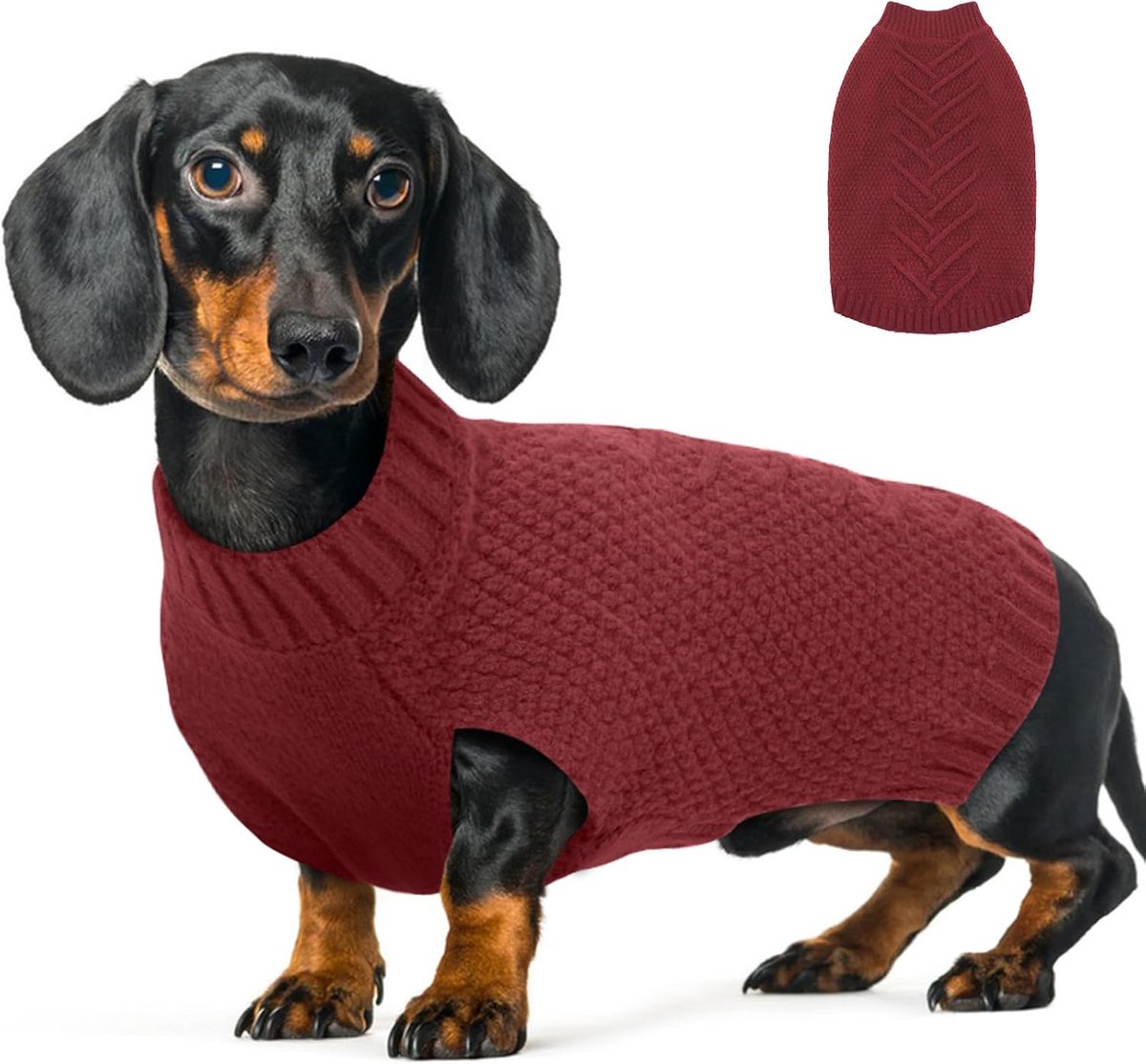 Gebreide hondenkleding, warme hondentrui voor middelgrote en grote honden, pullover huisdierjas voor koude winter, warme winterkleding voor hond voor labrador, golden retriever,