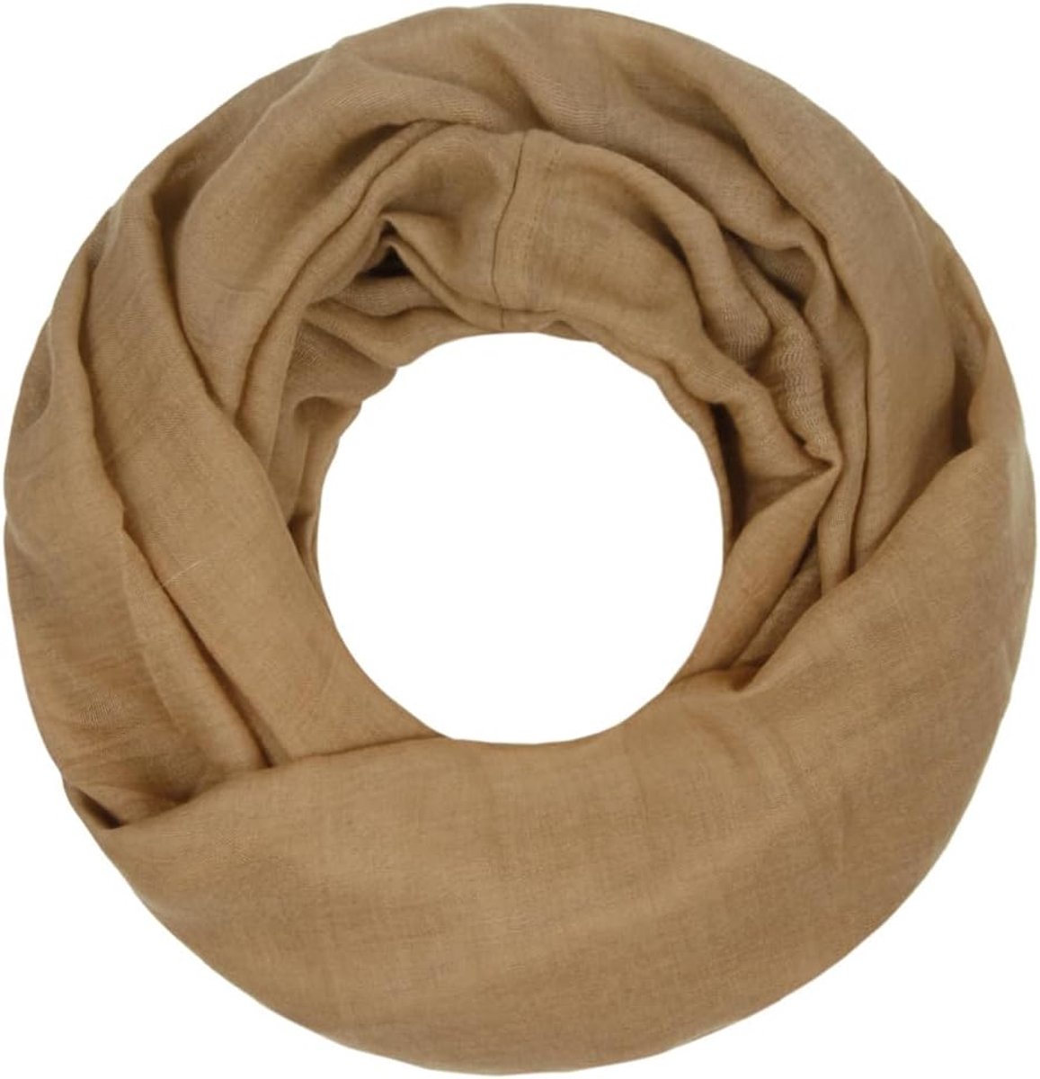 Loop Cary Basic sjaal dames sjaal colsjaal ronde sjaal halsdoeken effen loopsjaal eenkleurig, camel