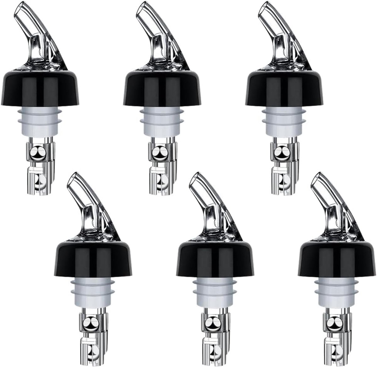 Schenktuit voor alcohol, 6 stuks, flessenschenktuit, 4 cl, automatische drankschenktuit, voor dranken, cocktails, wijn