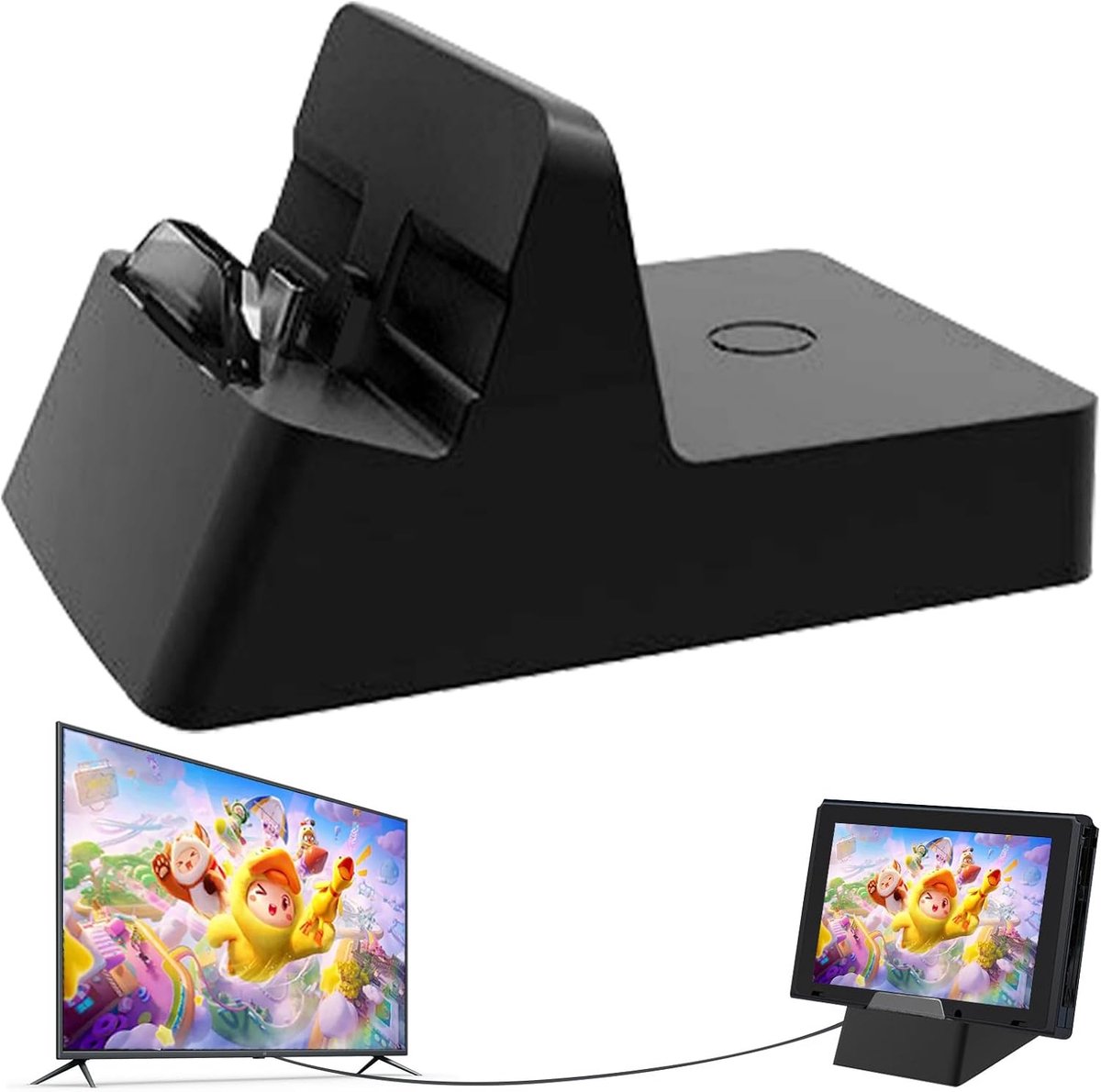 Dock voor Nintendo Switch/Switch OLED, 3-in-1 dockingstation met type-C/USB/HDMI, draagbare oplaadstandaard, 4K HDMI tv-dockingstation, PD-snelladen, projectiehouder voor speelschermen
