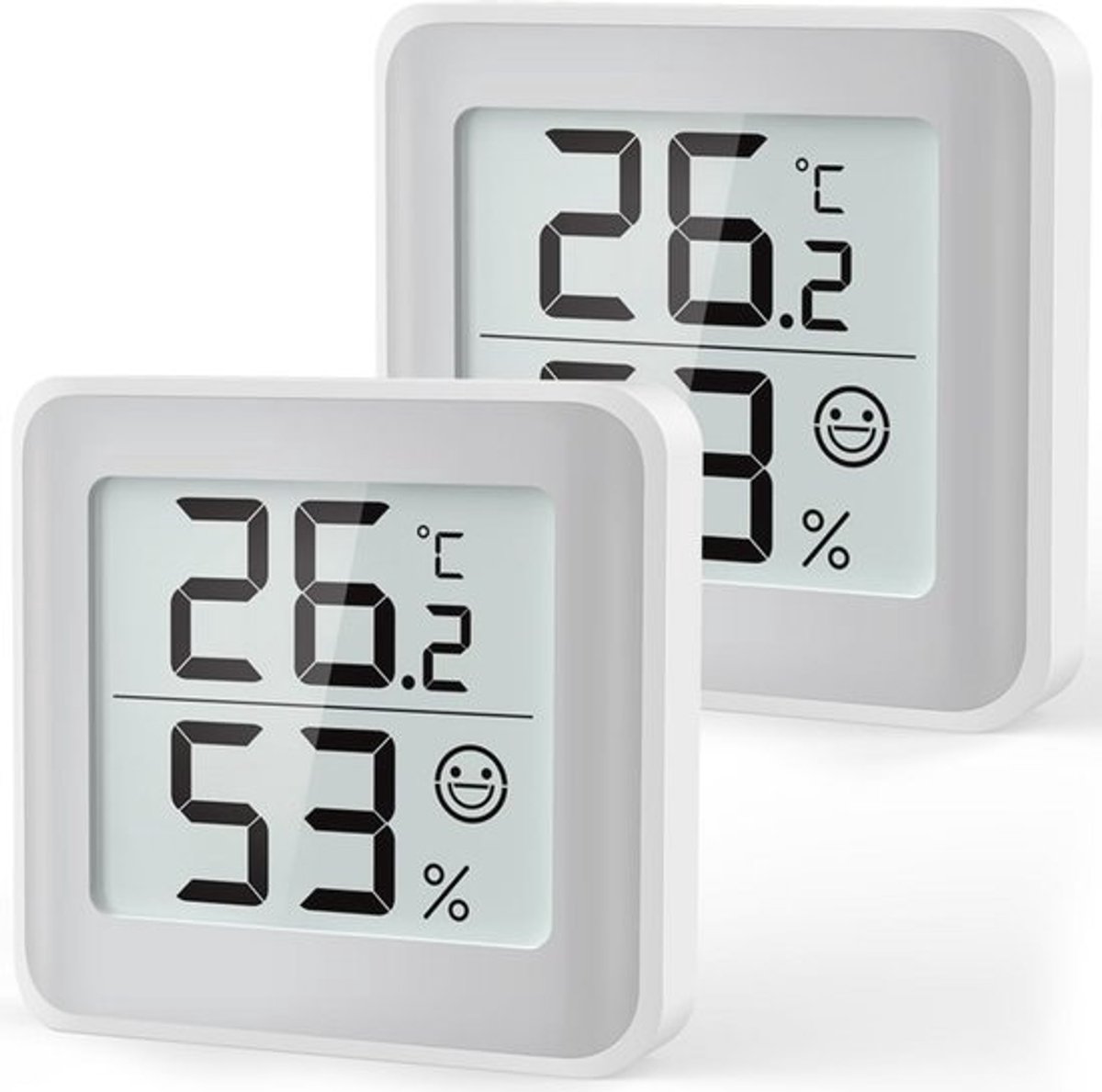 Kamerthermometer en Hygrometer voor Binnen met Comfortindicator en Groot Digitaal Display