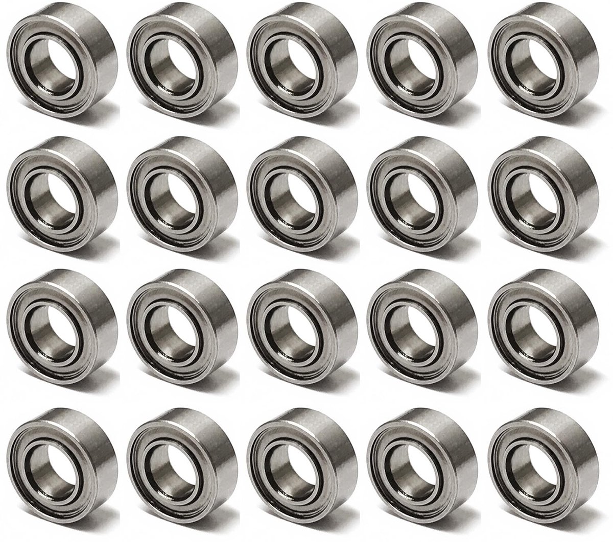 Lagers van staal, 4 mm x 8 mm x 3 mm, 20 stuks