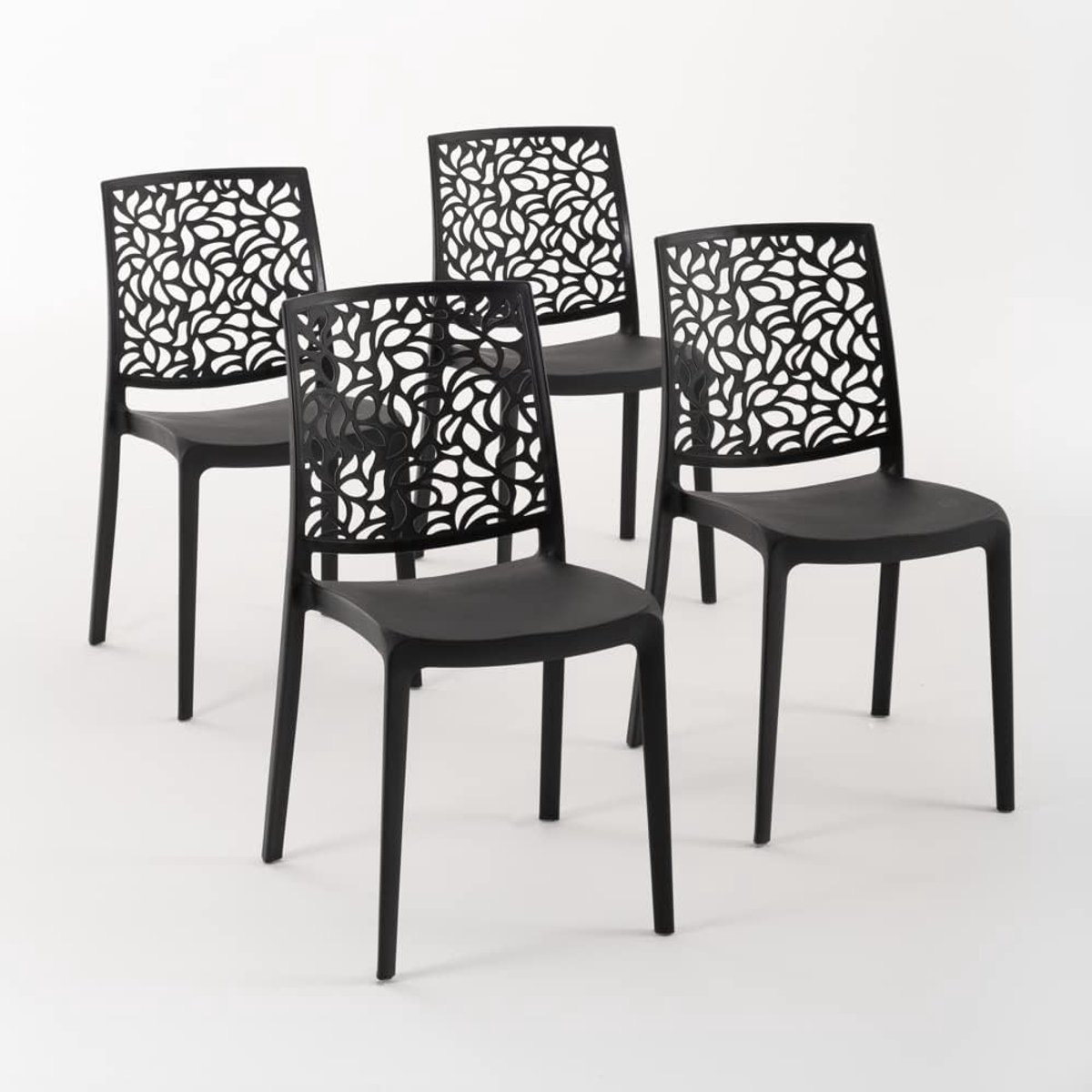 Stoelen van hars met glasvezel (4, antraciet)