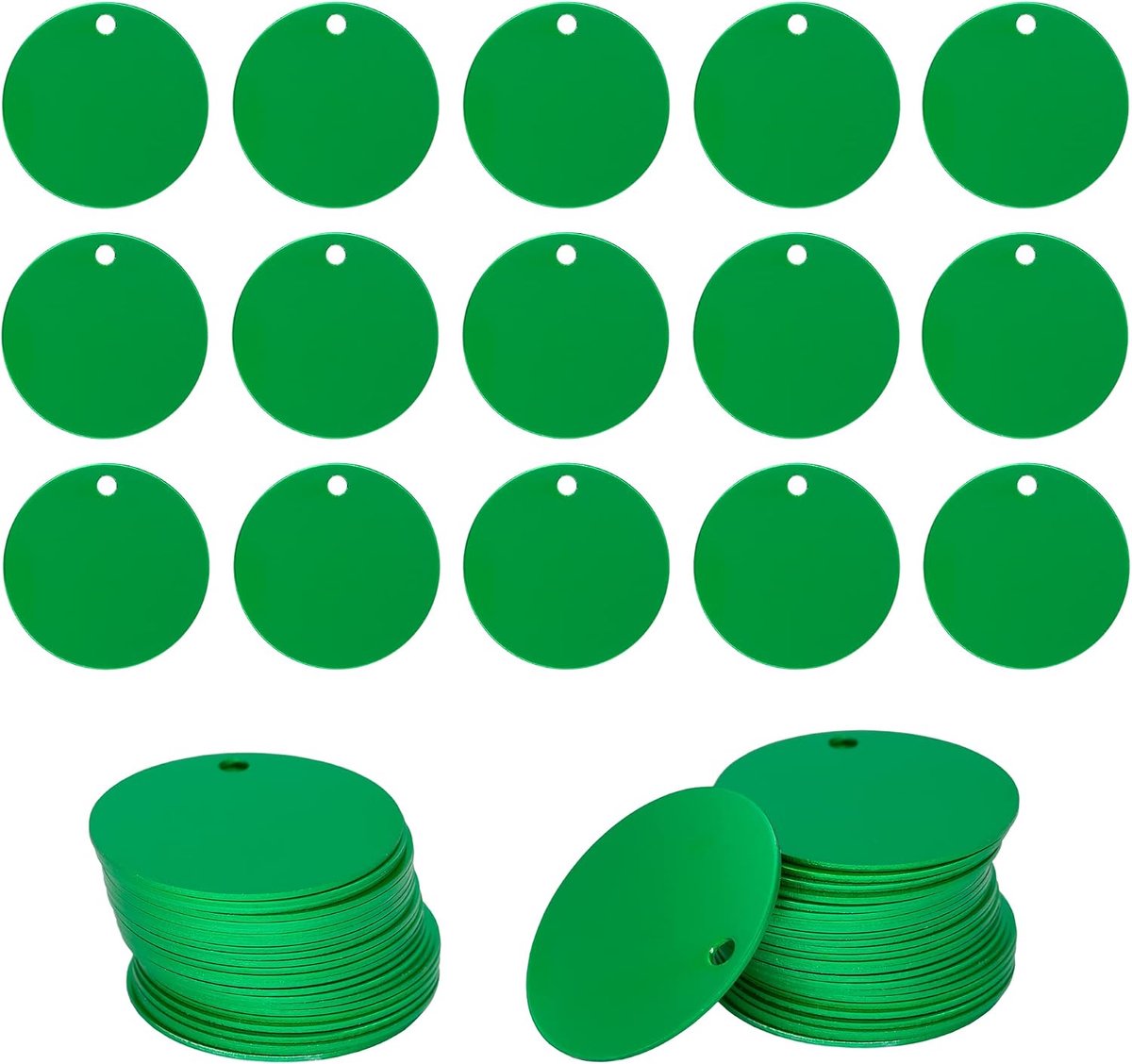 Aluminium graveerplaten Labels Stempelplaten 25-pack Diameter 4 cm (Groen)