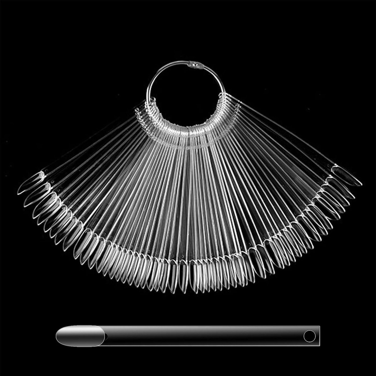 Tips, nail art tips, transparante kleurkaart, platen, nagellak, display, ringsticks, nagelkunst, praktijkgereedschap, patroontips voor nagels