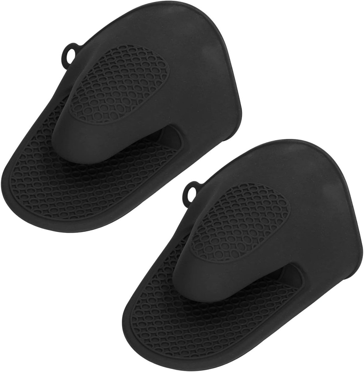 Ovenwanten koken knijpwanten siliconen ovenwanten 2 stuks ovenwanten mini siliconen verdikte anti-verbranding koken knijpwanten voor keuken (zwart)