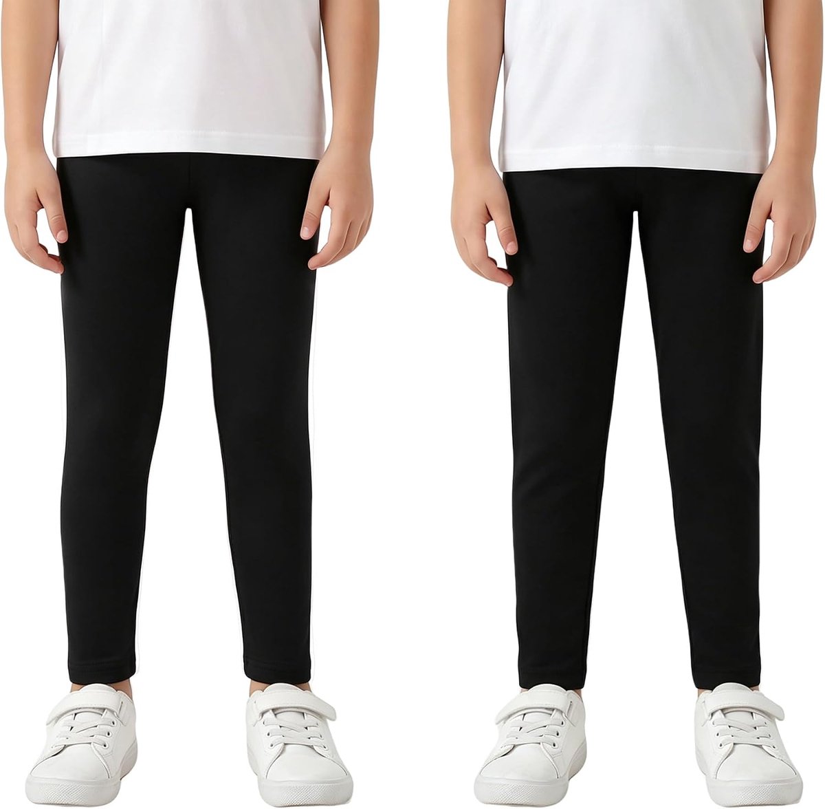 Leggings Meisjes Kinderen 2-Pack Katoenen Stretchbroek Multicolor Lange Legging Broek met Elastische Tailleband Legging Sport Casual School Lente Herfst Broek voor Kinderen 5-12 Jaar