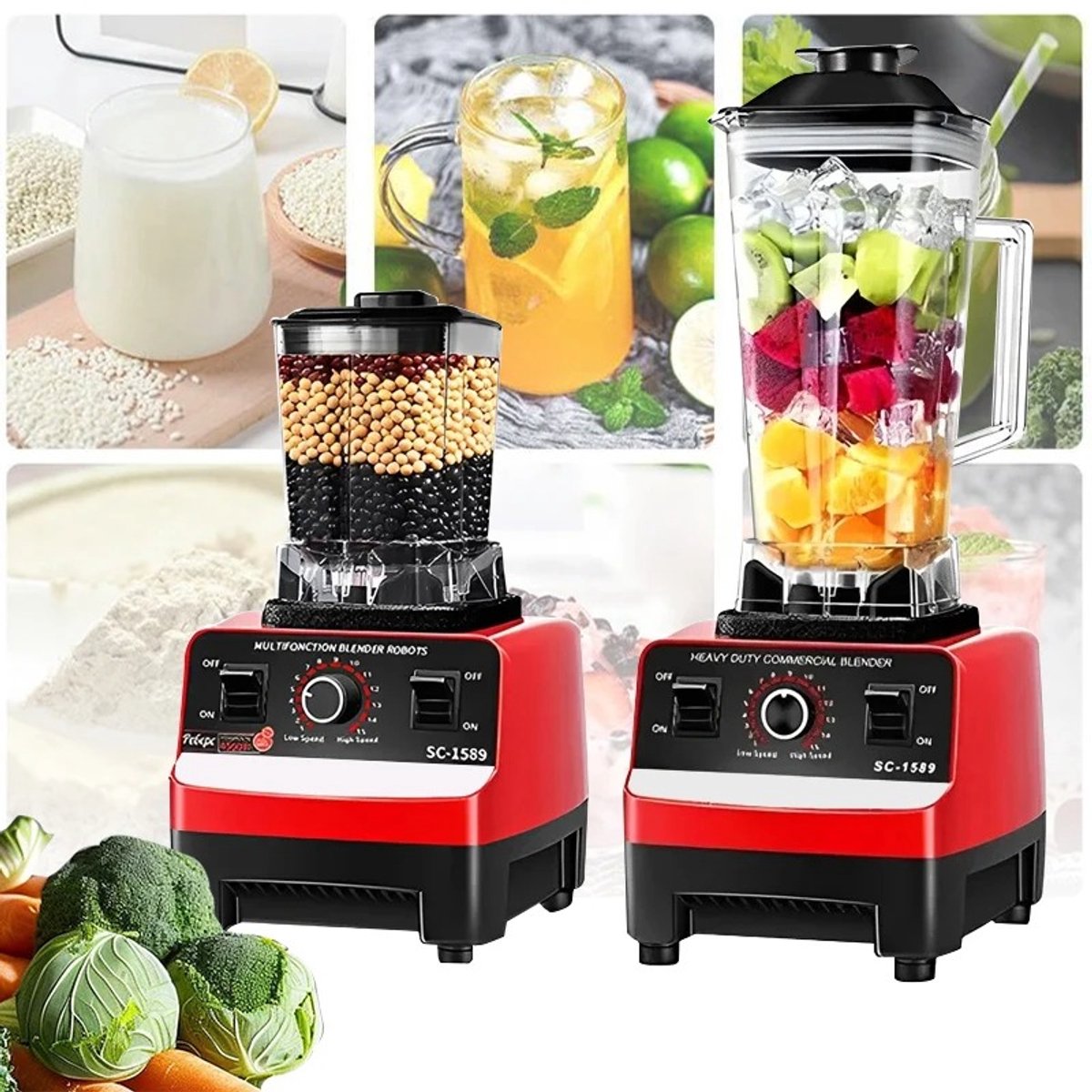 Waves - Blender - Keukenmachine - Blender Smoothie - Smoothie blender - Smoothie maker - Smoothie - 2000W - 2 liter - 2 in 1