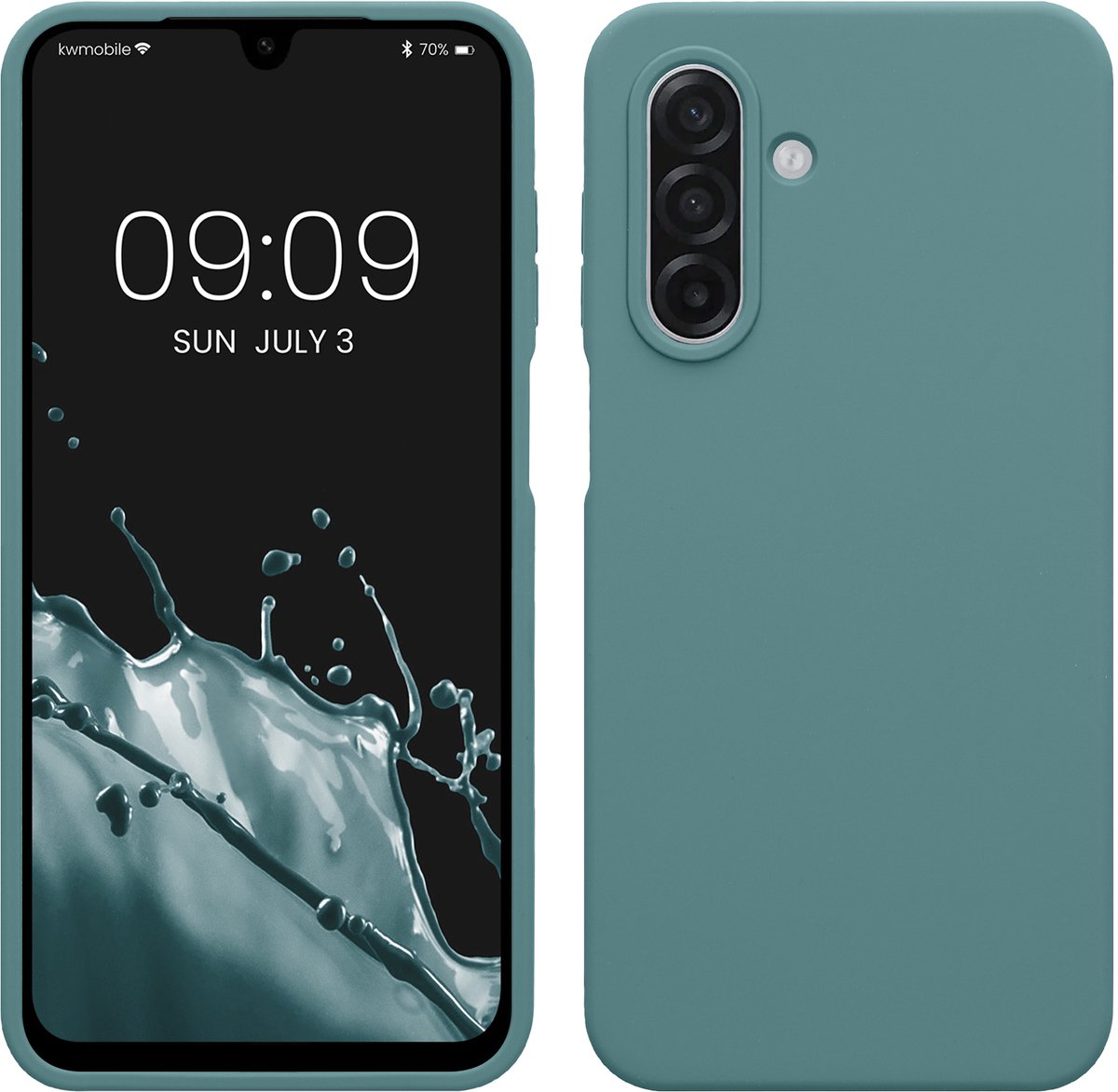 kwmobile telefoonhoesje geschikt voor Samsung Galaxy A18 4G / 5G - Hoesje met siliconen coating - Smartphone case in Arctische nacht