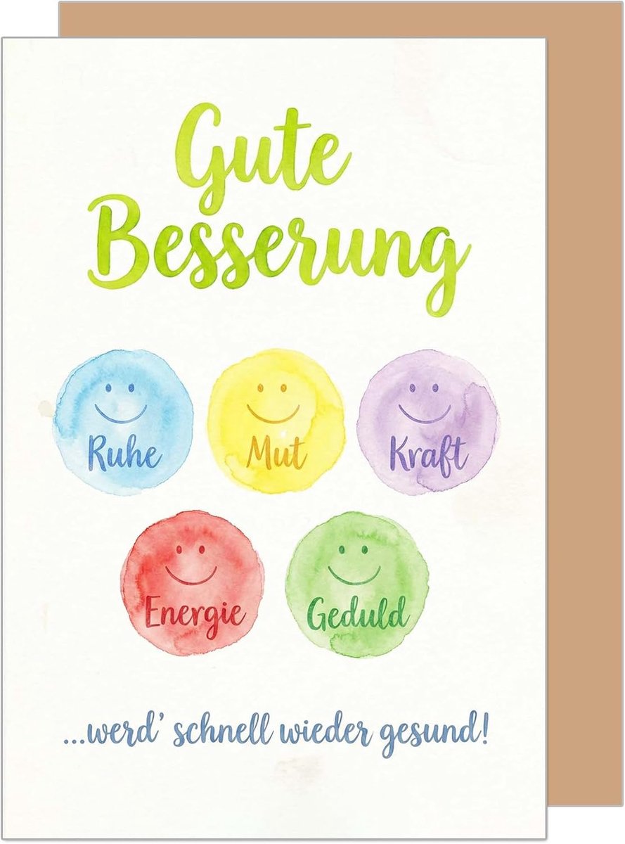 Seidel premium beterschapskaart met envelop. Tekst beterschap rust moed kracht energie geduld man vrouw collega’s vrienden (GX146 SW026)