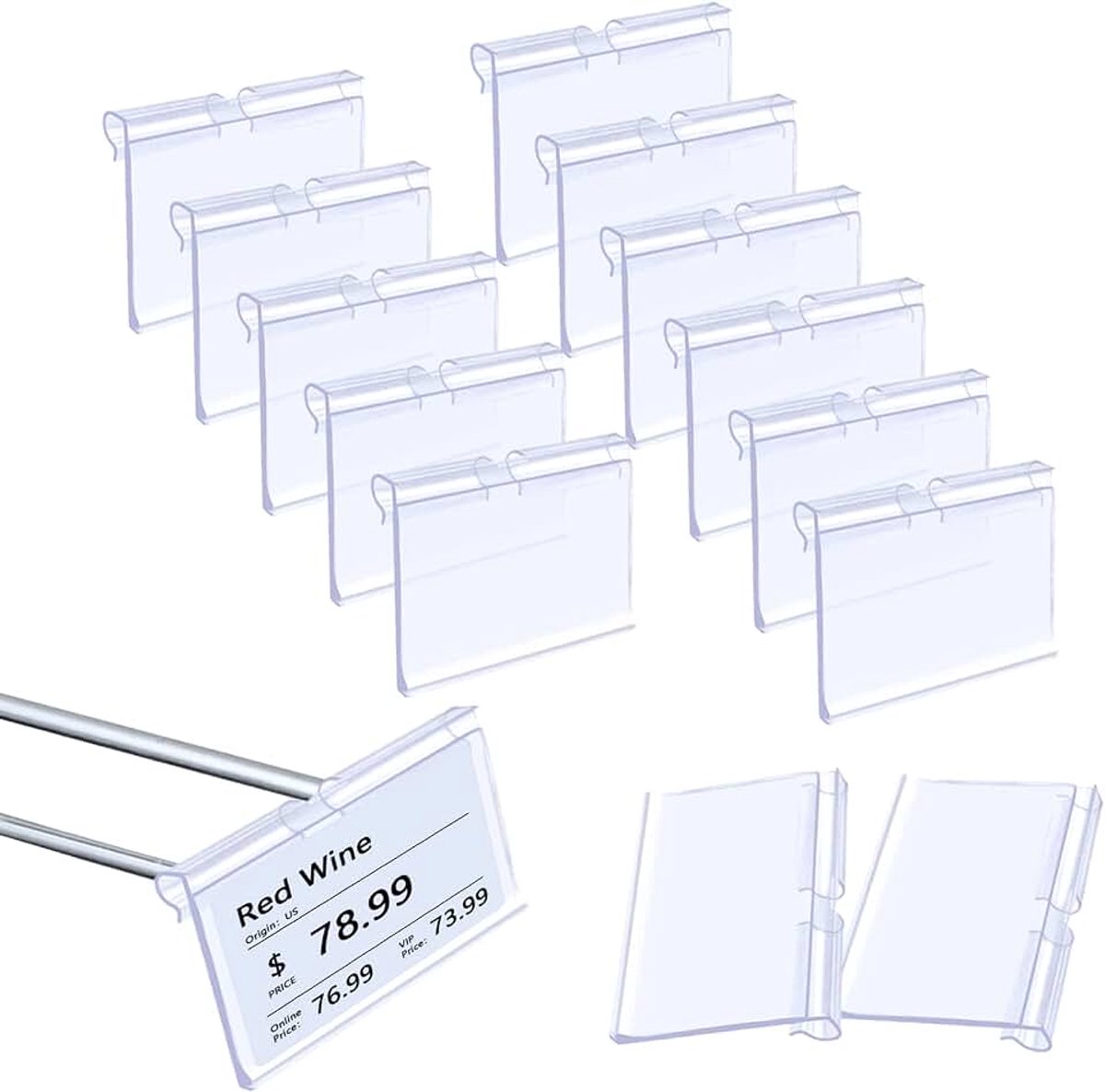 Houder Plastic Transparante Tag Houder Teller Card Merchandise Prijs Tag, Drink Stand, Tafel, Gast ID Badge