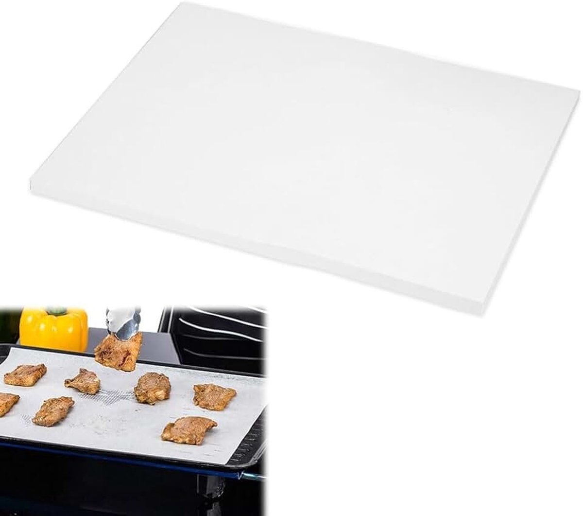 Bakpapiervellen, 50 stuks wit bakpapier van 20 x 30 cm, antiaanbaklaag en hittebestendig, voor het verpakken van voedsel, bakken, belegde broodjes en kaas, geschikt voor koken en knutselen