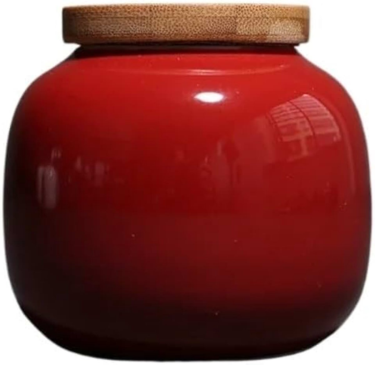Snoeppotten Effen kleur keramische theeblik met deksel Draagbare reisopbergdoos Verzegelde koffie Snoeppot Decoratie Mini Jar Home Decor Koffiedikopslag (Color : A)