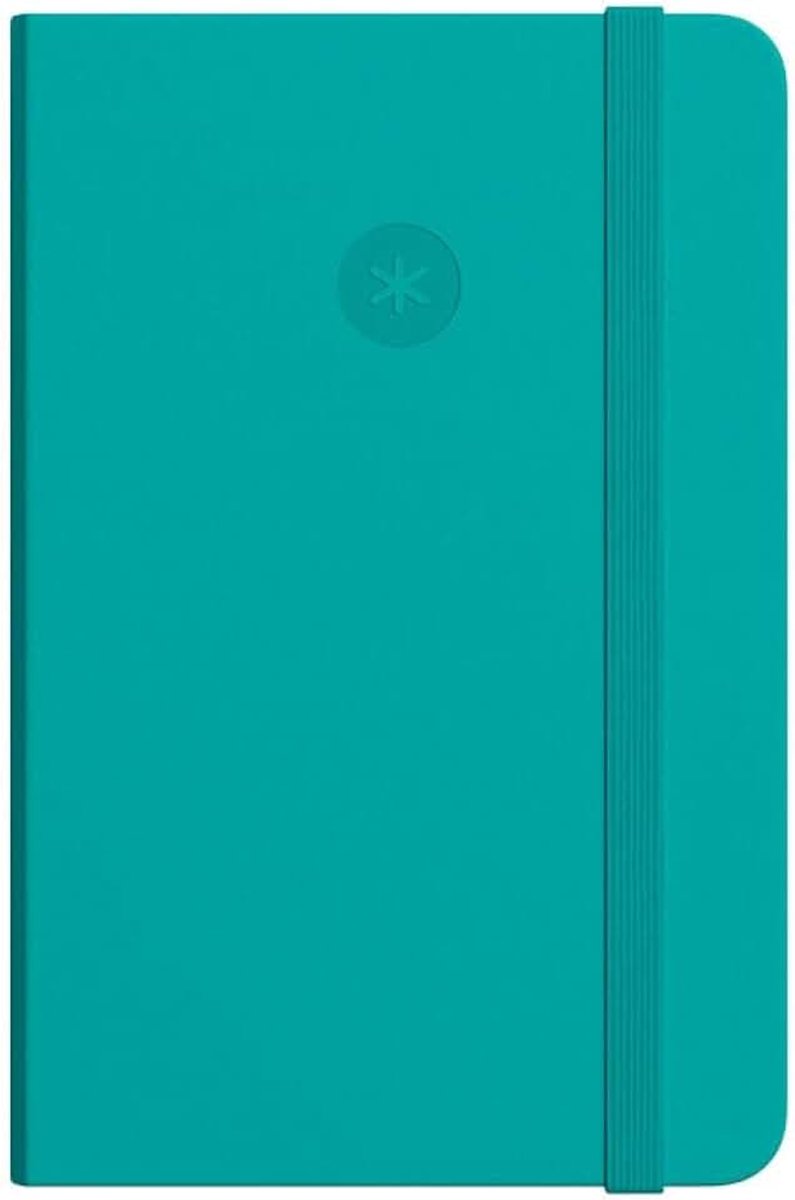 Notitieboek met elastiek, vaste omslag, A4-vellen, turquoise stippen, 100 vellen, 80 g, FSC