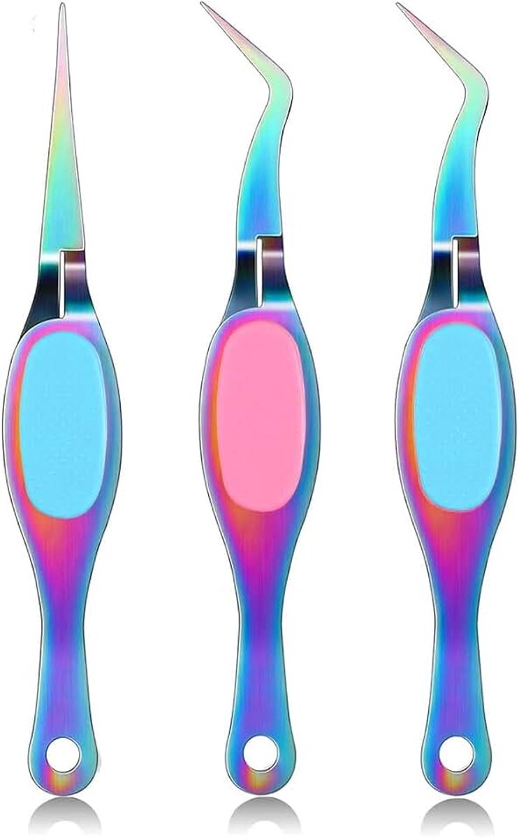 Pincet gebogen fijne schuine tips pincet voor naaien, kralen, doe-het-zelf ambachten, nail art clip en nagel extensions tool