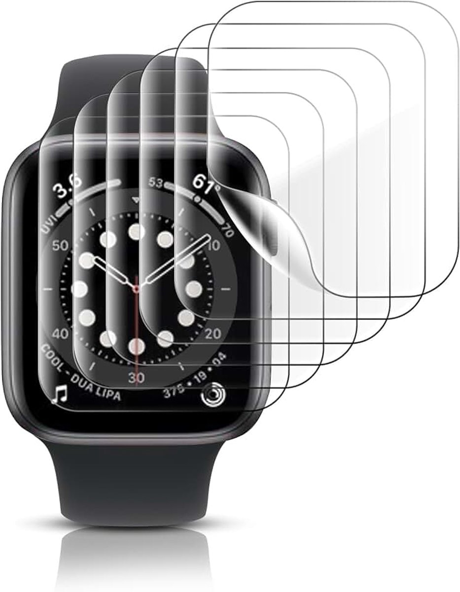 6 Pack TPU Flexibele Film voor Apple Watch Screen Protector 40mm Compatibel met Apple Watch Series 6/5/4/SE Smartwatch Ultra-Thin HD Screen Protector Film voor iWatch