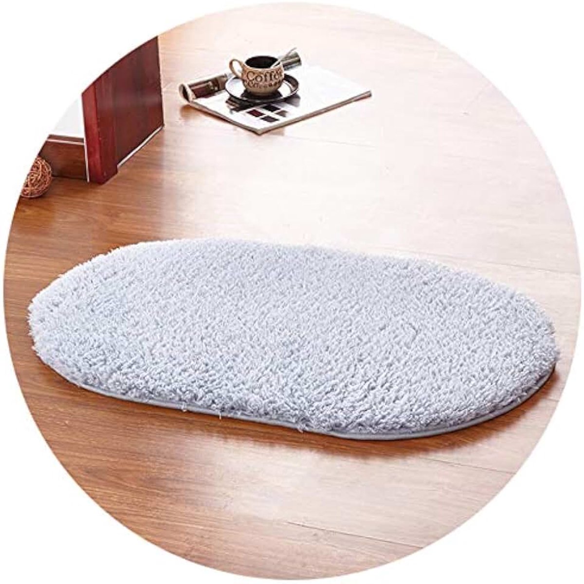 Tapijten, Interieur Tapijten, Ovaal Ingang Tapijten, Super Zachte Tapijten, Badkamer Matten, Waterabsorberend Anti-Slip Deurmatten, Slaapkamer Vloermatten,Blue gray,60X160cm