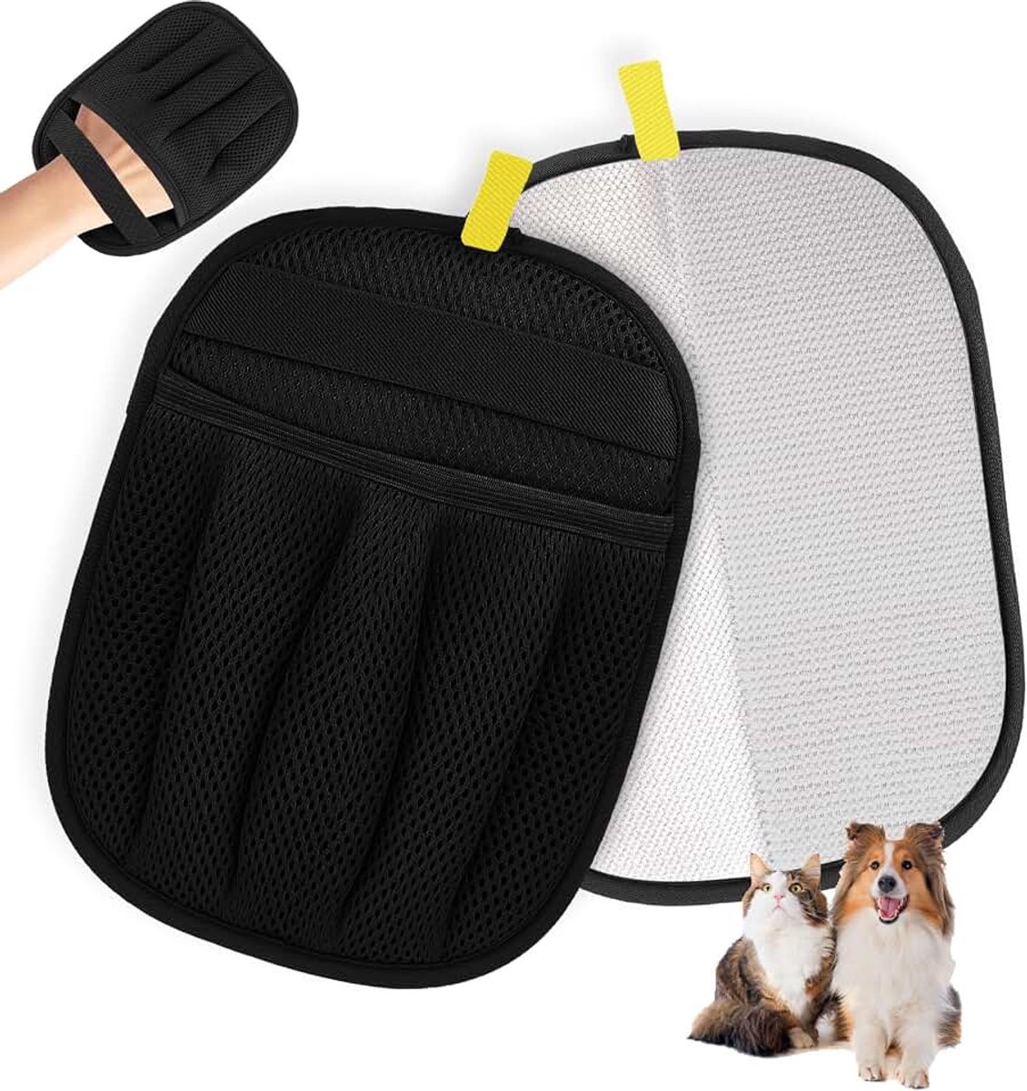 2 stuks dierenhaarverwijderaar handschoen, vachtmagneet handschoen, elektrostatische huisdierenhaarverwijderingshandschoenen, herbruikbaar, voor het verwijderen van vacht van honden en katten