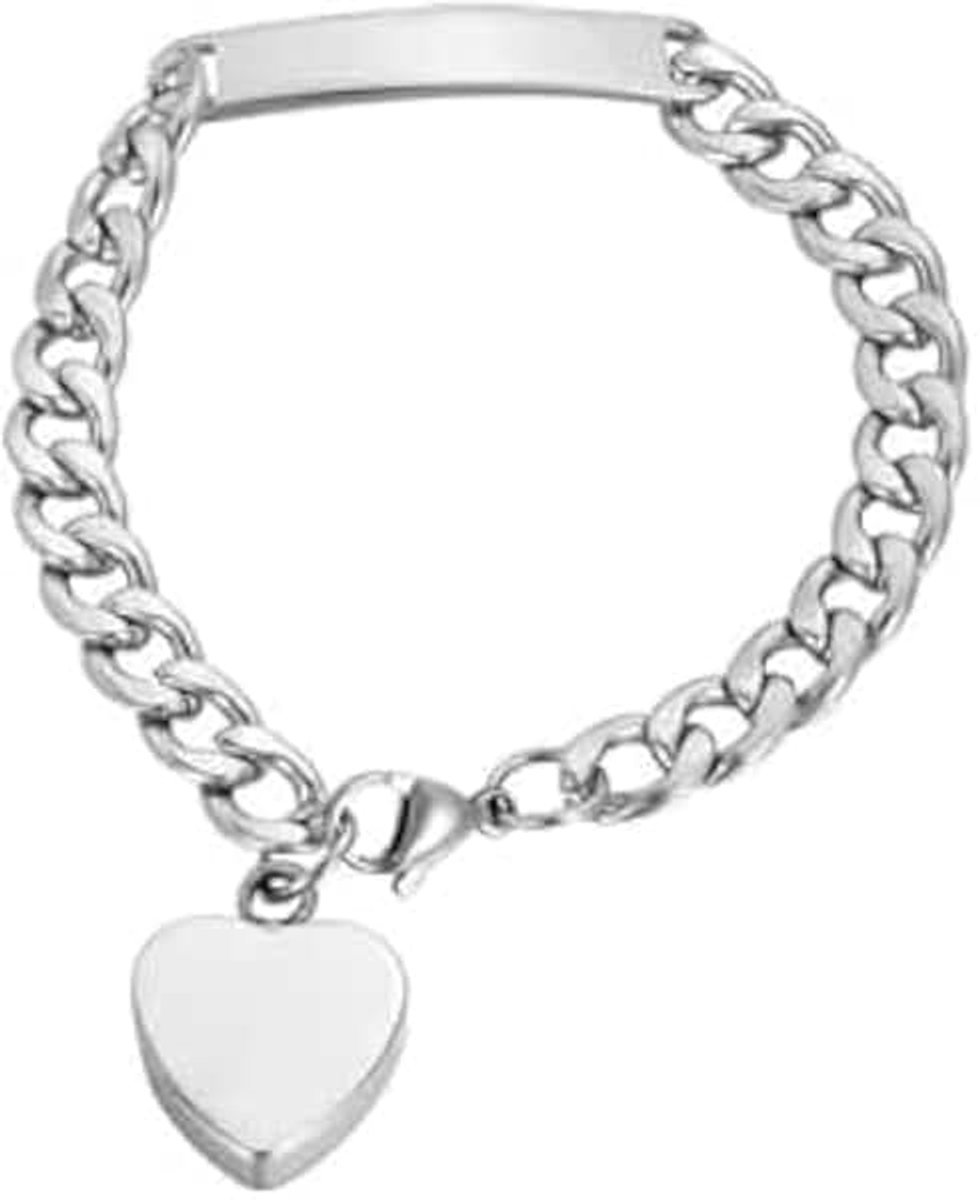 As Armband Met Ashanger - Roestvrij Staal - 20 Cm - Inclusief Vuller En Opbergzakje